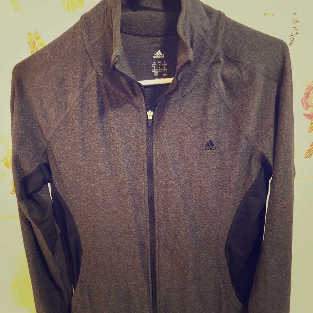Adidas Heather Gray Zip-up